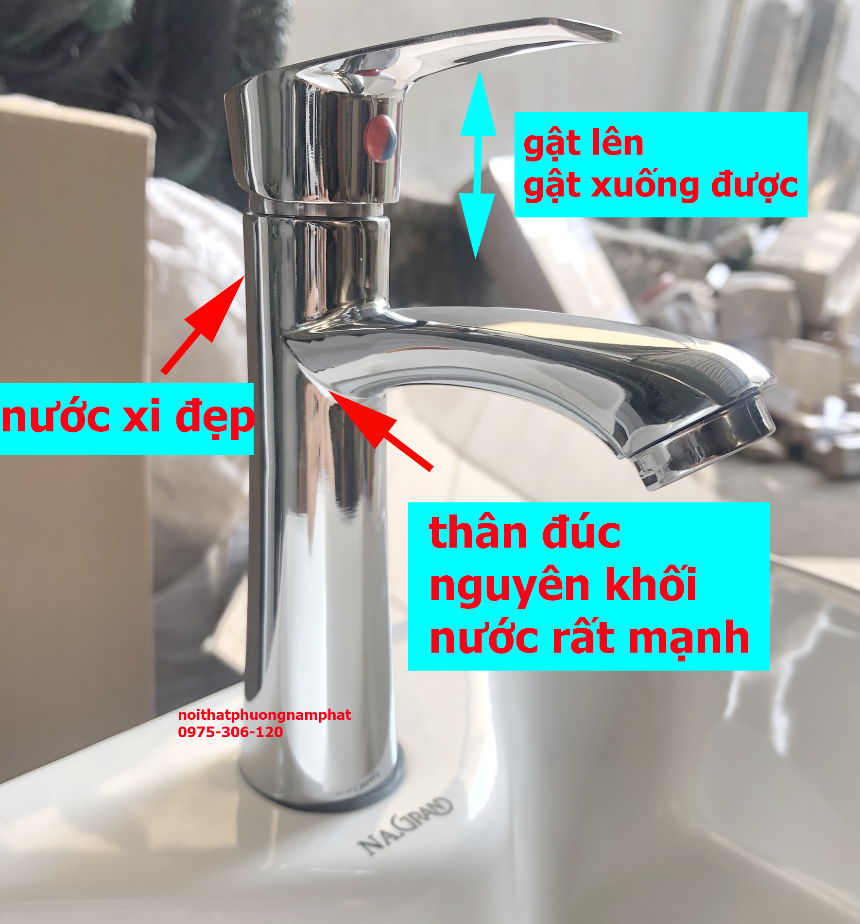 [HCM]Vòi Rửa Mặt Lavabo Vòi Lavabo Rửa Mặt Lạnh N6006 LA EO XI BÓNG GẬT GÙ vòi đồng thau mạ xi bóng 5 lớp xi đẹp nước mạnh tay gạt nước gật lên gật xuống được cầm nặng tay