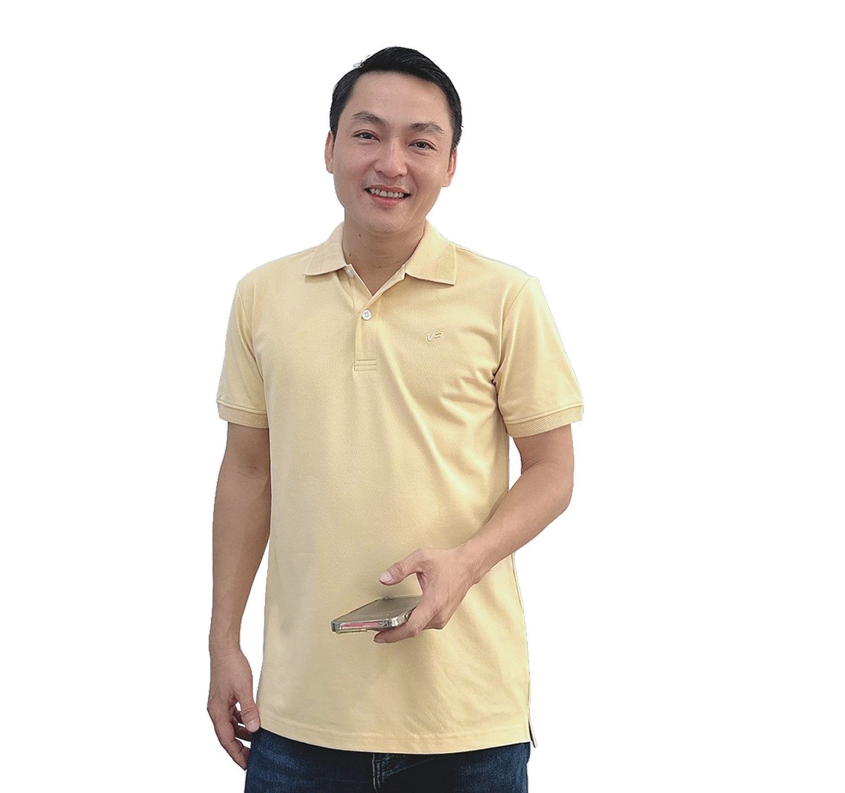 P02 - áo polo phước thịnh màu vàng