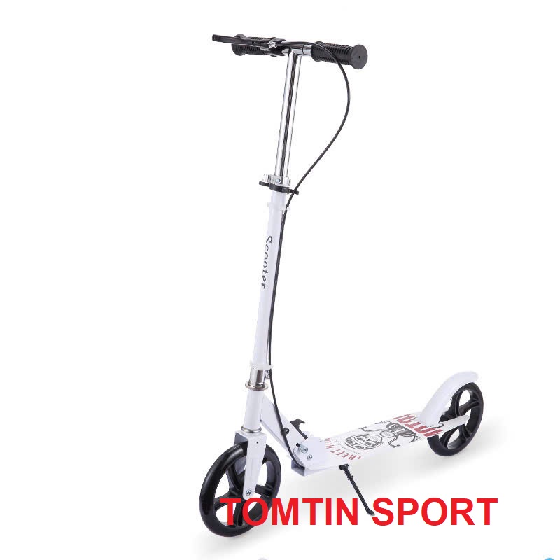 Xe trượt scooter cỡ lớn cho thiếu niên và người lớn chịu tải đến 100kg có tay phanh và chân trống, quà tặng sinh nhật ý nghĩa TOTMTIN SPORT