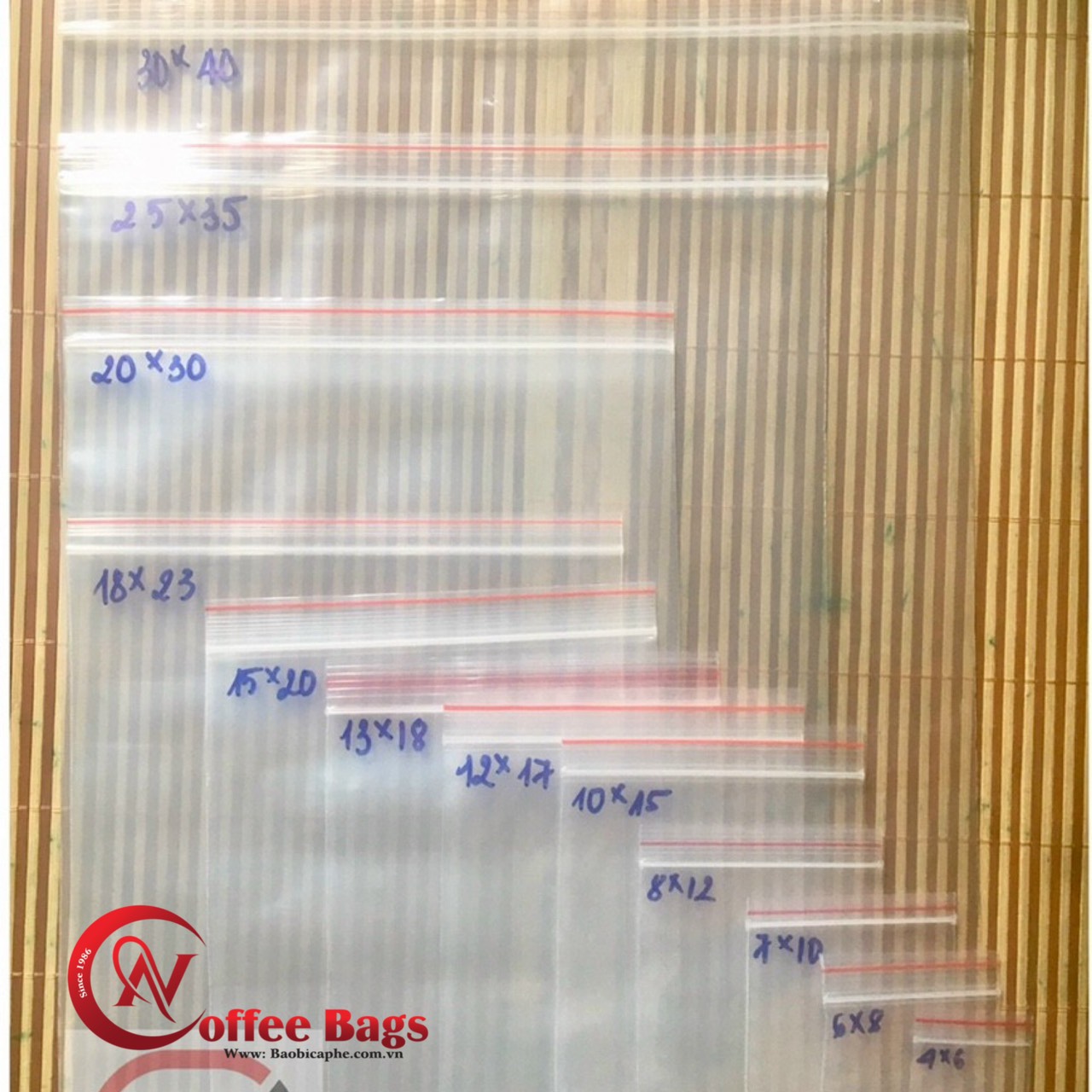 (500gr/1size} -  túi zipper viền chỉ đỏ dùng đựng thực phẩm bột bánh mứt