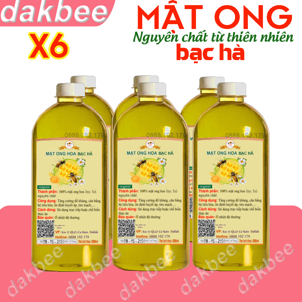 [COMBO] 6 lít Mật ong hoa bạc hà nguyên chất Hà Giang , tăng cường sức khỏe, sức đề kháng, cam kết chất lượng, giá ưu đãi - dakbee