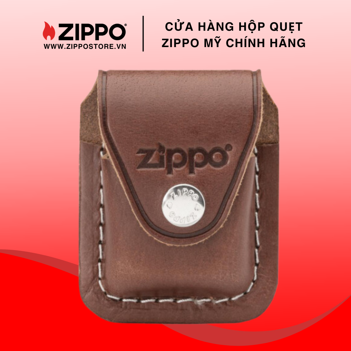 Bao da bật lửa zippo chuyên dụng màu nâu