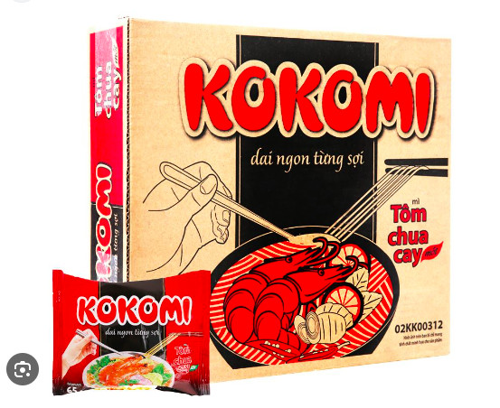    Thùng 30 gói   Mì Kokomi tôm chua cay 65g 