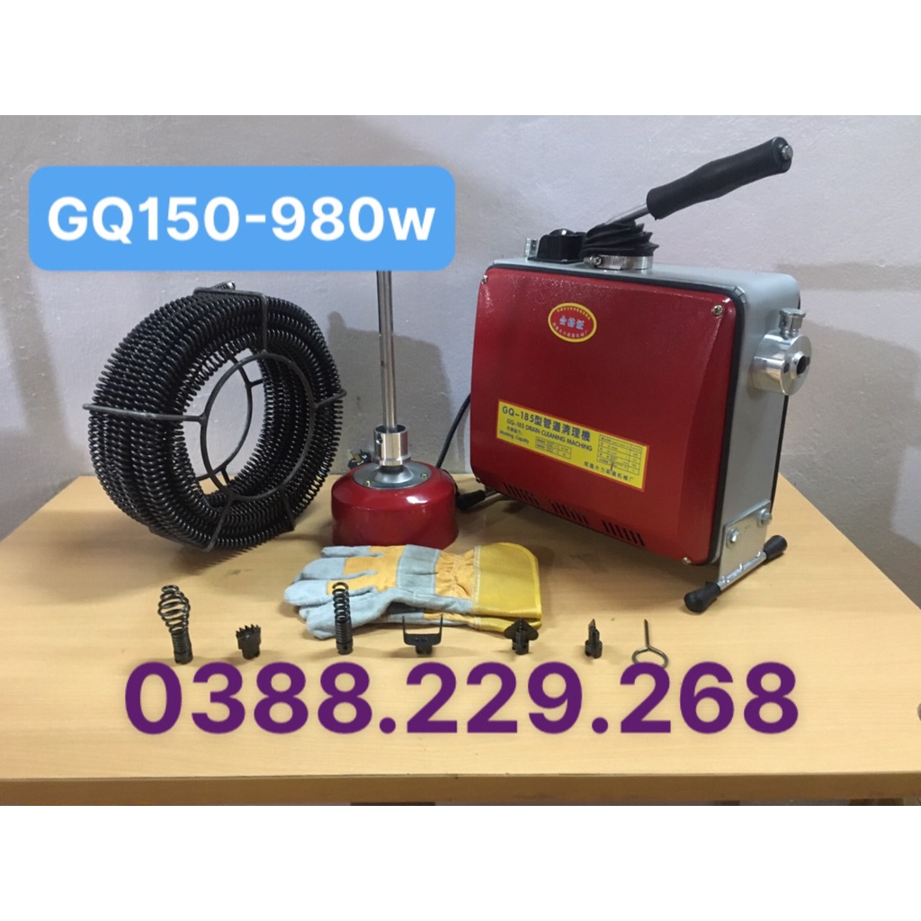 Máy thông cống gq150 - cống suất 980w - bảo hành 1 năm - đầy đủ phụ kiện.