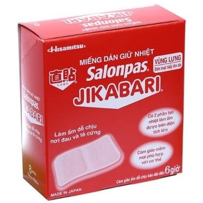 Miếng Dán Giữ Nhiệt Salonpas JiKABARI: giảm đau bụng kinh. Giữ âm cơ thể khi lạnh.