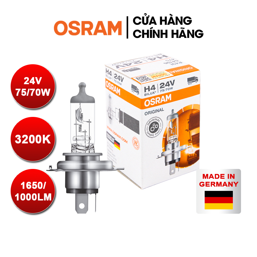 Bóng đèn halogen osram original h4 24v 75/70w - nhập khẩu chính hãng