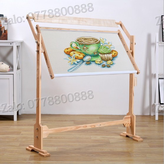 Khung thêu gỗ điều chính xoay 360 độ kích thước 55x87.5x85 cm