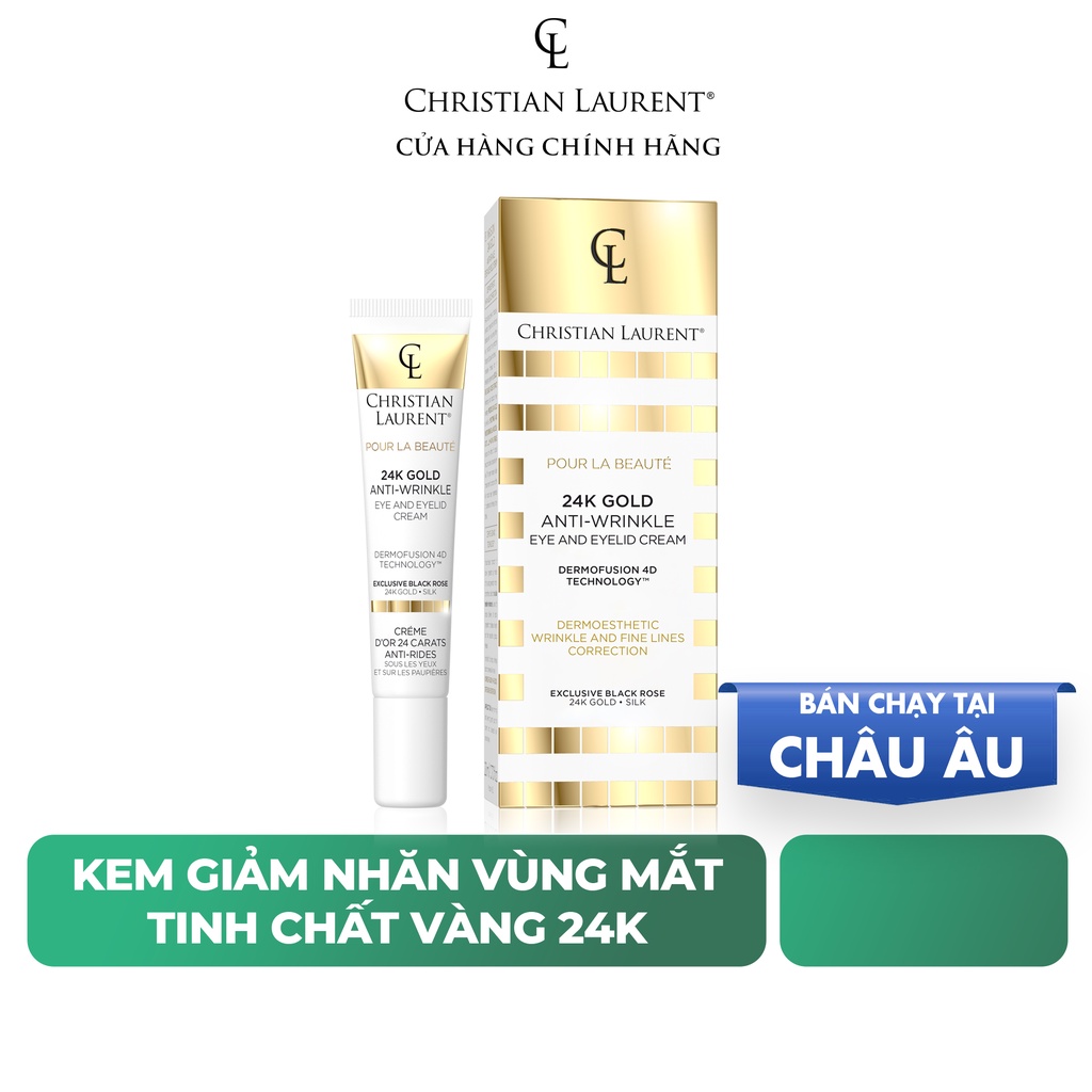 Kem Dưỡng Vùng Mắt CL-Gold CHRISTIAN LAURENT Giúp Giảm Nếp Nhăn, Quầng Thâm Tuýp 20ml - Nhập khẩu chính hãng Ba Lan