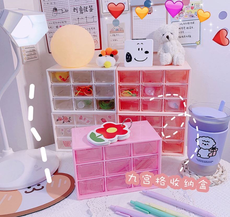 [HCM]Tủ kệ mini 9 ngăn đựng phụ kiện washi tape tiện ích | BCK001