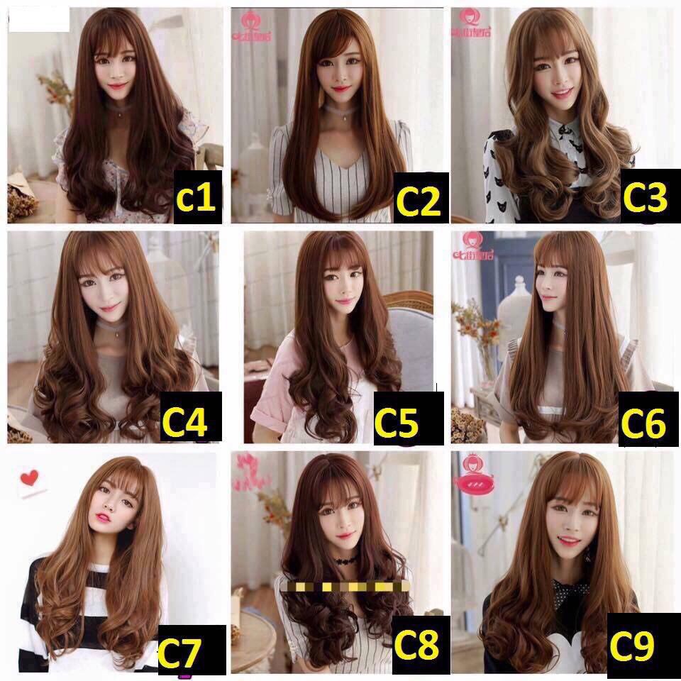 Tóc giả nữ cả đầu ❤️ Tóc giả nguyên đầu xoăn kèm ảnh thật