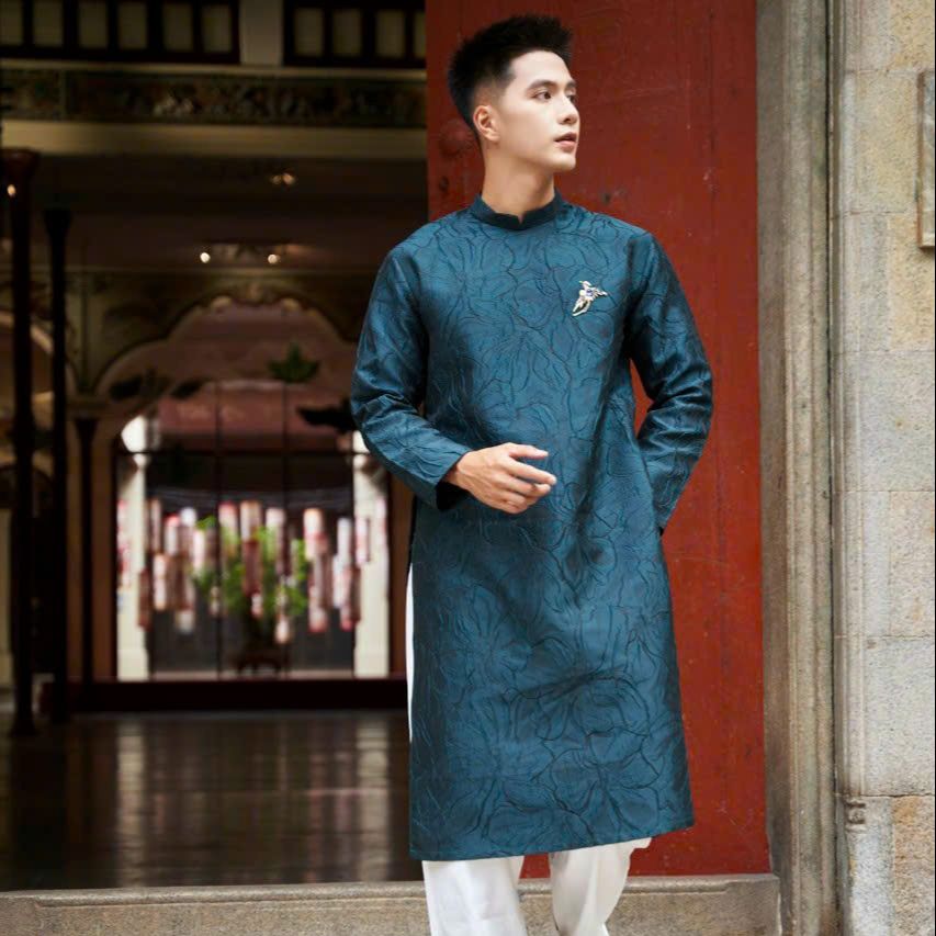  Áo Dài Nam Cách Tân  H&H  Áo Dài Tết Truyền Thống Áo Cưới Hỏi Bê Tráp  Vải Gấm Vân Cao Cấp Màu Sang Trong Nội Bật 