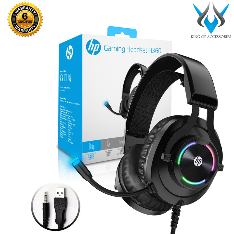 Tai nghe gaming hp h360 led rgb - tích hợp 1 jack cắm 35mm cho micro và phone - nhất tín computer