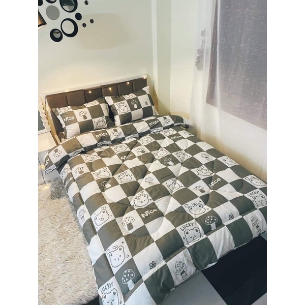 (Giá sỉ) ️🎉 Trọn bộ 5 món ga gối chăn mền phao poly cotton mẫu Dio có ruột bông dày loại 1 (nhắn chọn mẫu) ib shop xem thêm mẫu