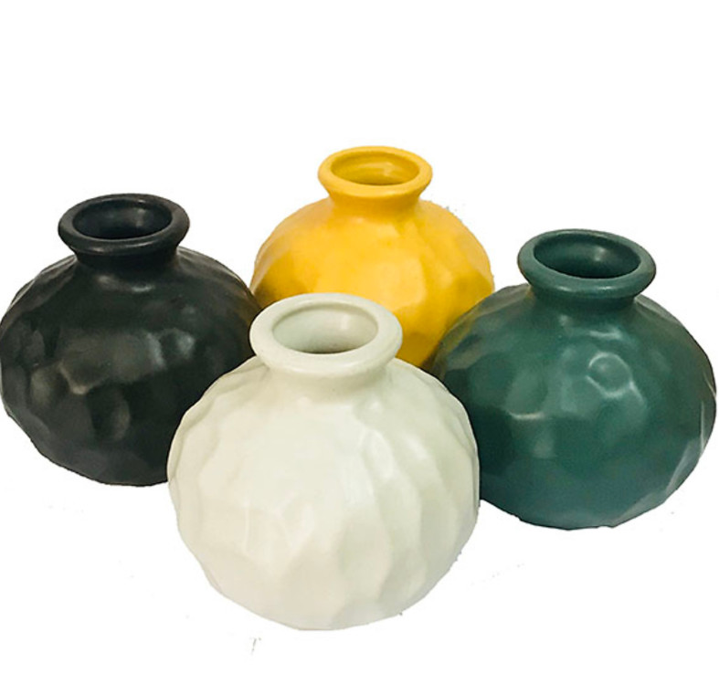 Bình cắm hoa mini góc cạnh gốm sứ bát tràng