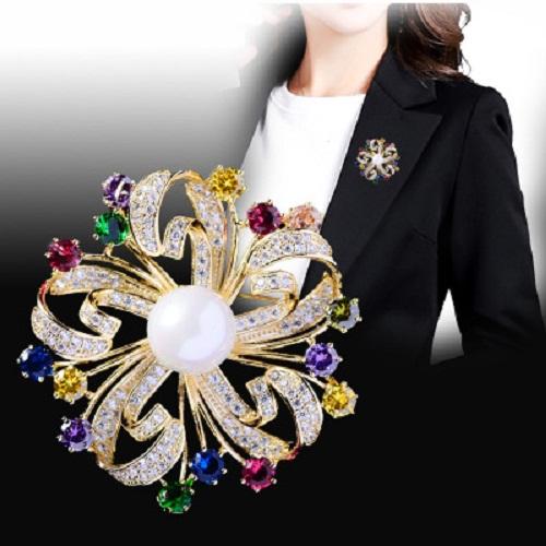 Trâm cài áo đá nhiều màu (hàng cao cấp)