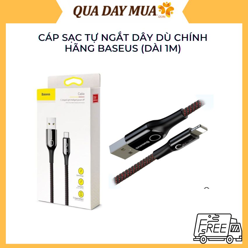 Cáp sạc tự ngắt dây dù chính hãng baseus