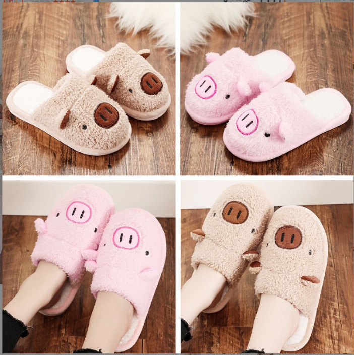 [HCM]DÉP BÔNG ĐI TRONG NHÀ HÌNH HEO SIÊU CUTE(1 đôi)
