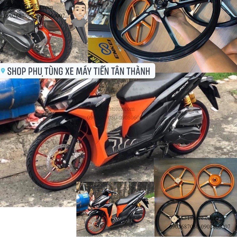 MÂM  ENKIE NHÔM  CNC XE TAY GA VARIO PCX 150 click 125  SIZE  1.4 - 1.4  BẢNG LỚN 17 inches