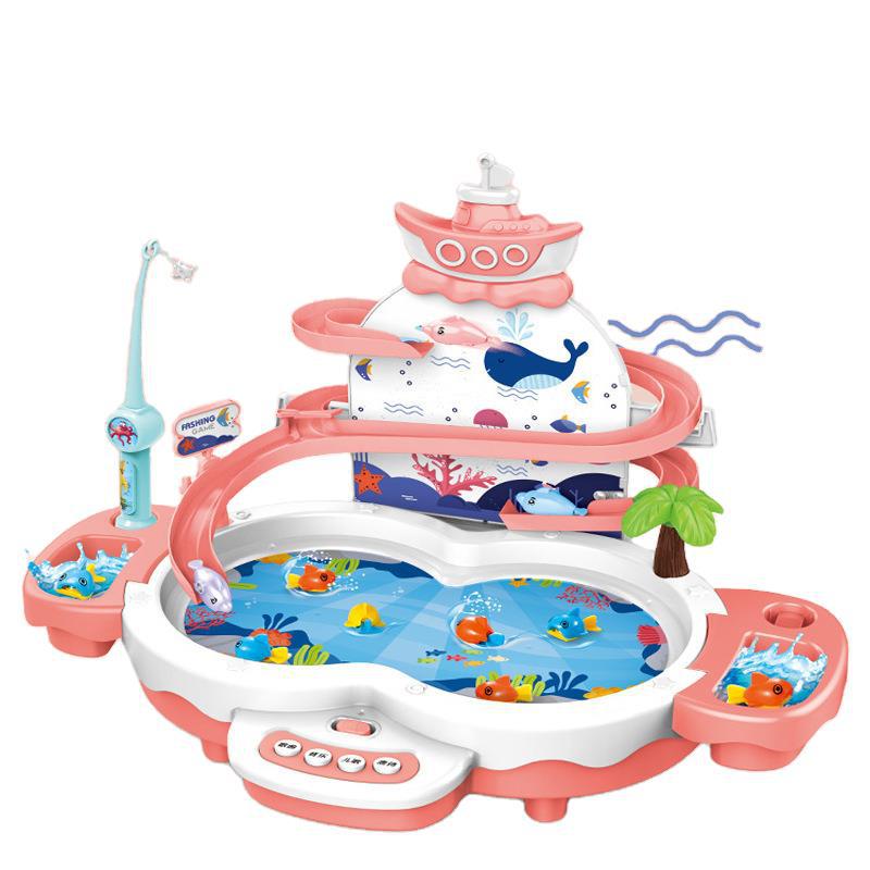 Bộ đồ chơi câu cá thác nước cho bé đồ chơi câu cádùng pin có nhạc thác trượtcá bay siêu xịn
