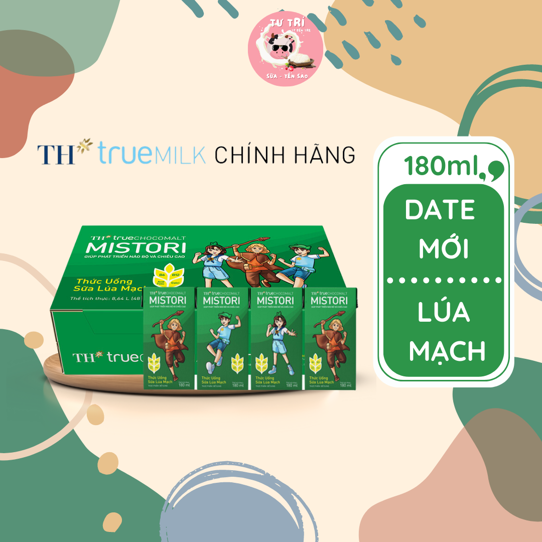 Sữa TH True Chocomalt Mistori Lúa Mạch 180ml thùng 48 hộp. Date luôn mới.