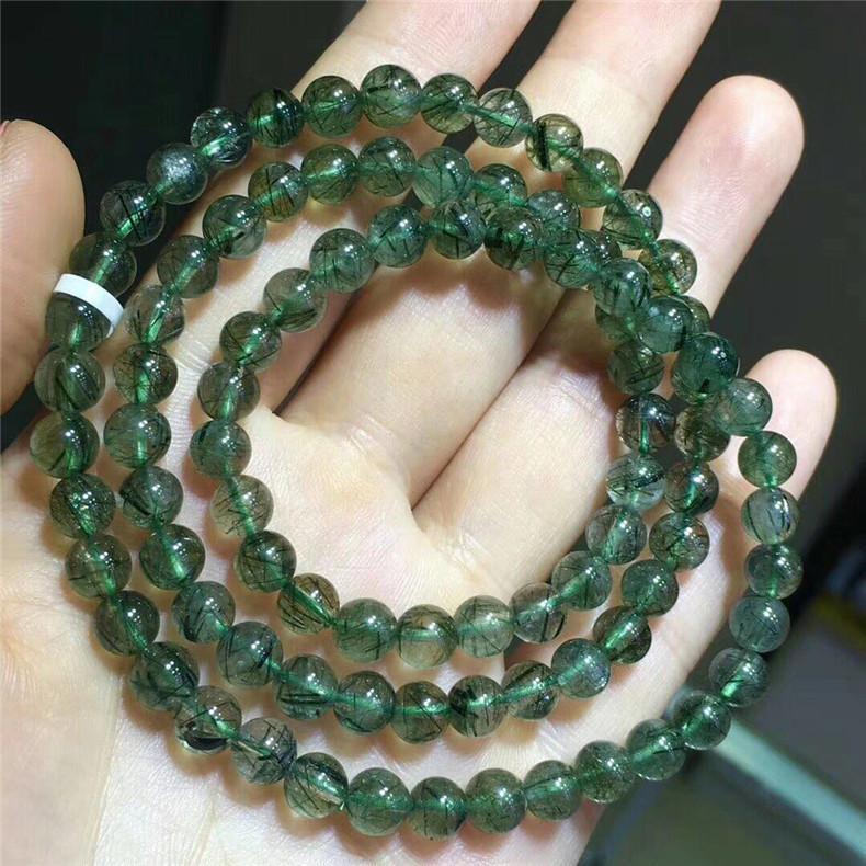 Vòng Đá Thạch Anh Tóc Xanh 6 Li Đeo Tay, Tràng Cổ