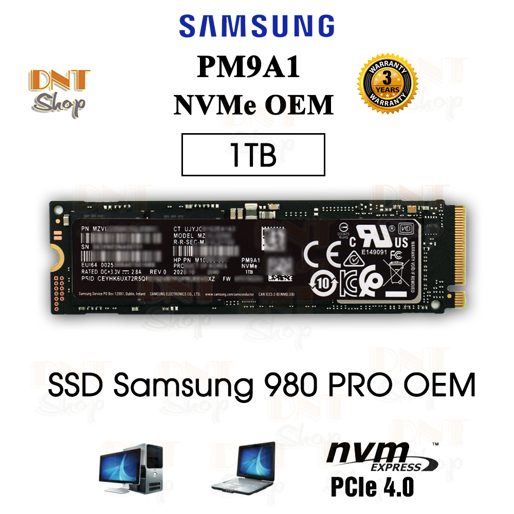 Ổ cứng SSD Samsung NVMe PM9A1 1TB M.2 PCIe Gen4 x4 OEM 980 PRO 1TB