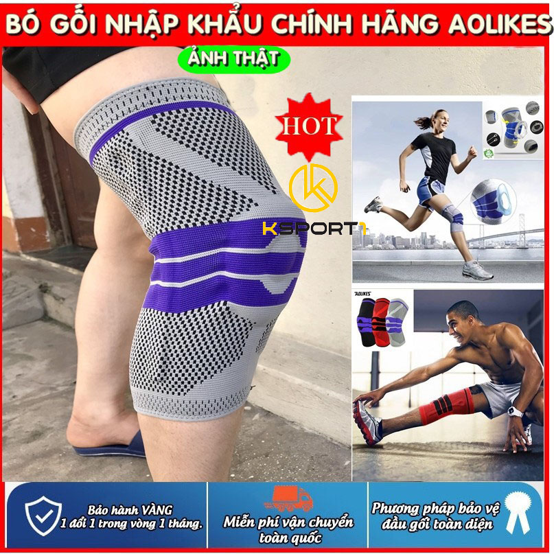 Bó gối có đệm mút silicon co giãn cao cấp chính hãng aolikes