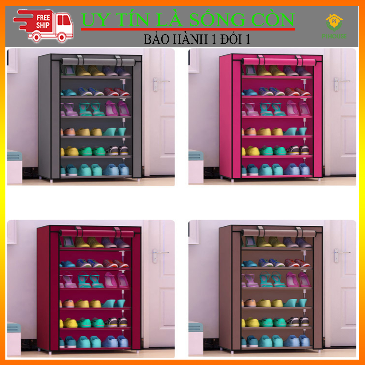 [GIỮ GIÀY KHÔNG BỤI BẨN] Kệ giày dép có vải che