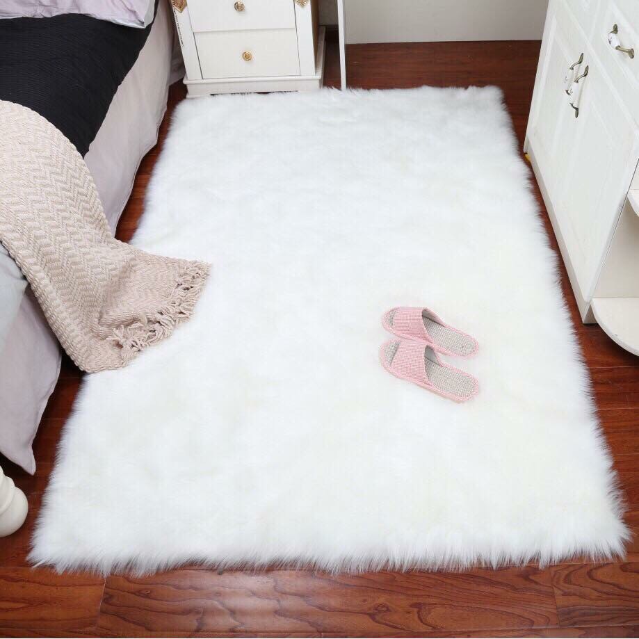 Thảm lông chụp ảnh màu trắng Unique