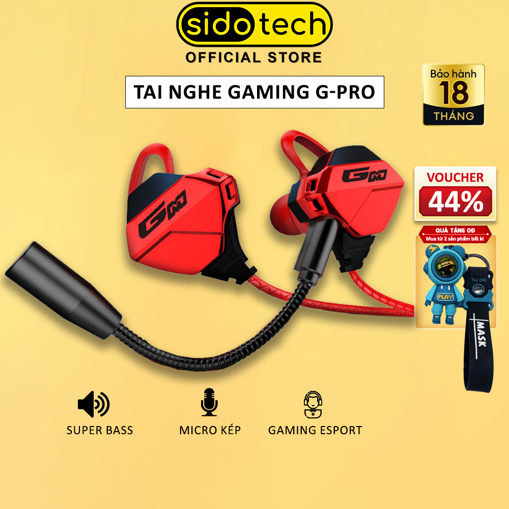 Tai nghe gaming có dây chống ồn SIDOTECH G11 có mic 360 độ tích hợp chuyên dụng chơi game pug mobile tốc chiến lmht liên quân trên điện thoại máy tính laptop game thủ chuyên nghiệp chuyên dụng game Esport