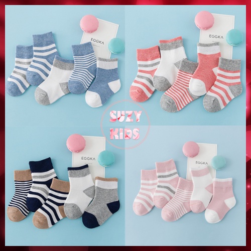 Combo 5 đôi tất vớ trẻ em mềm mịn, chất cotton cao cấp, cho bé sơ sinh đến 9 tuổi v21
