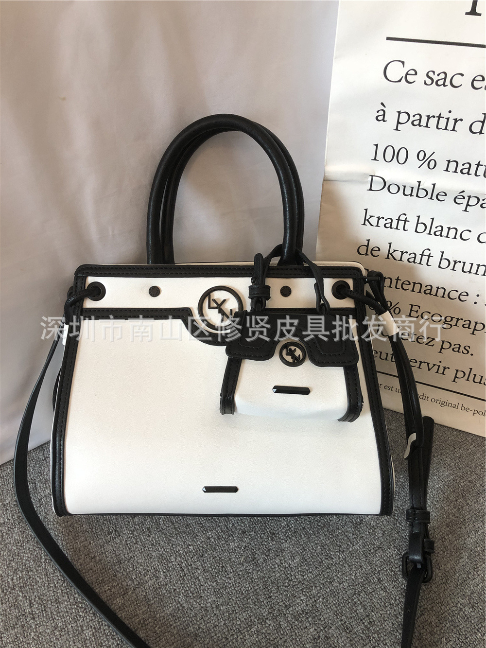 Lyn 2022 túi bạch kim màu tương phản mẫu mới với túi cầm tay có thể tháo rời instock