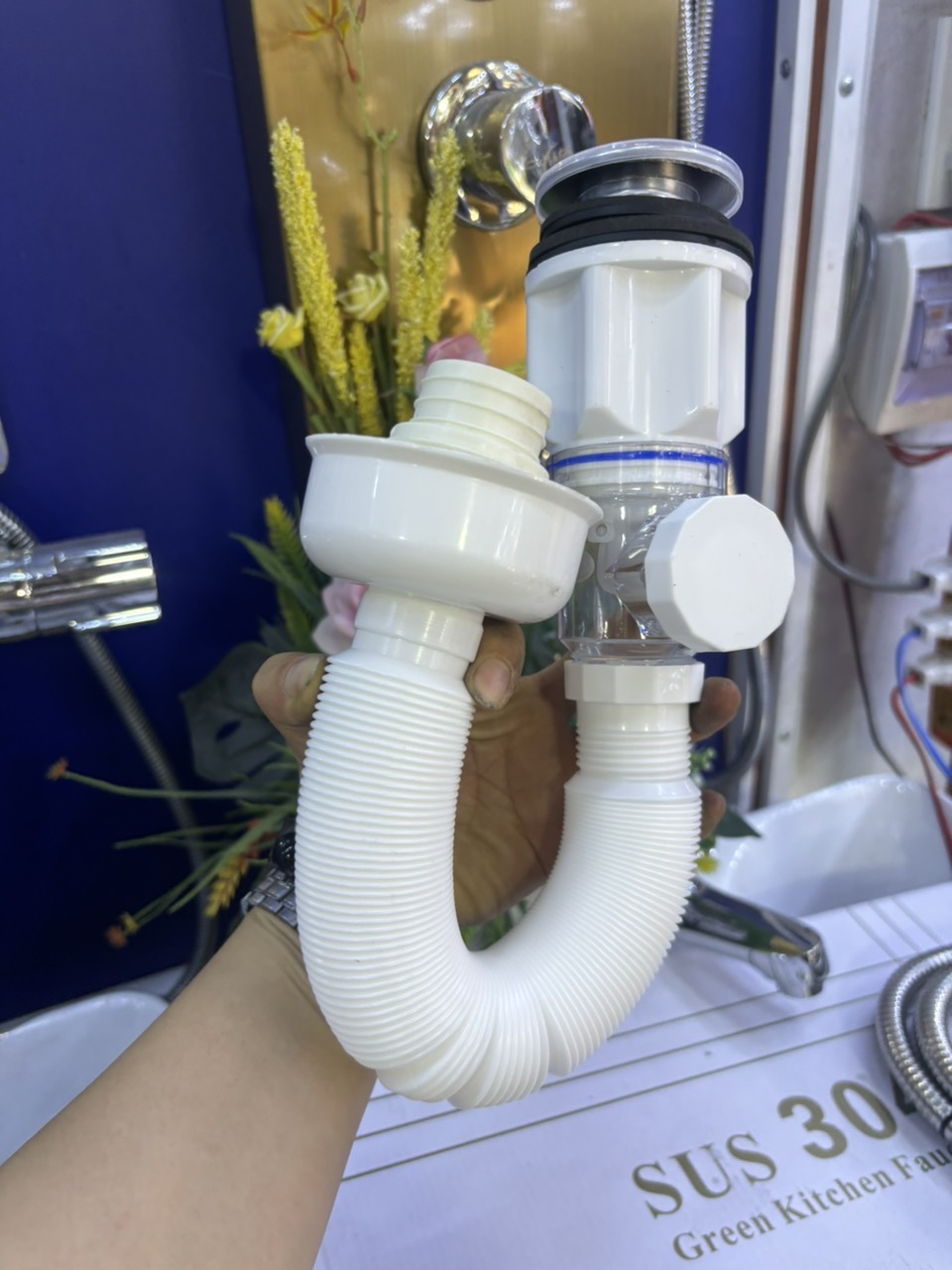 Bộ xả lavabo đa năng chống hôi xả 2 cđầu phù hợp mọi bồn rửa mặt