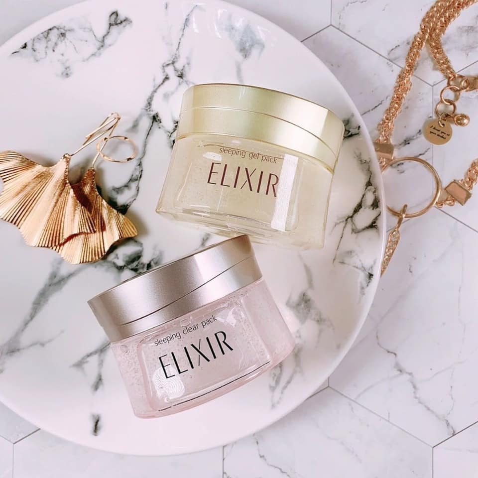 Hộp gel mặt nạ ngủ elixir shiseido 105g sleeping gel pack nhật bản