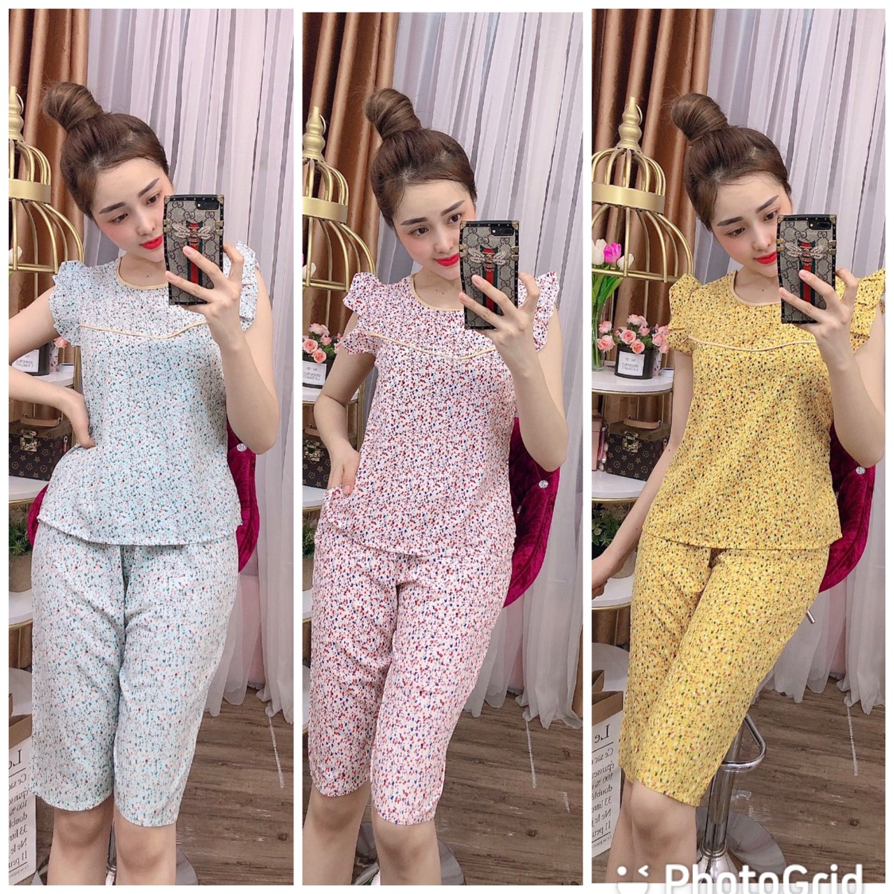 Đồ bộ lụa lửng mặc nhà size 40-65kg