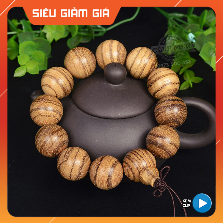 Vòng đeo tay phong thủy gỗ trầm hương, bảo hành mùi, có hộp đựng