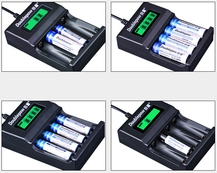Bộ Sạc Pin Tự Ngắt Có Đèn Báo Dung Lượng Màn Hình LCD Dùng Cho Pin Tiểu AA Và Pin Đũa AAA