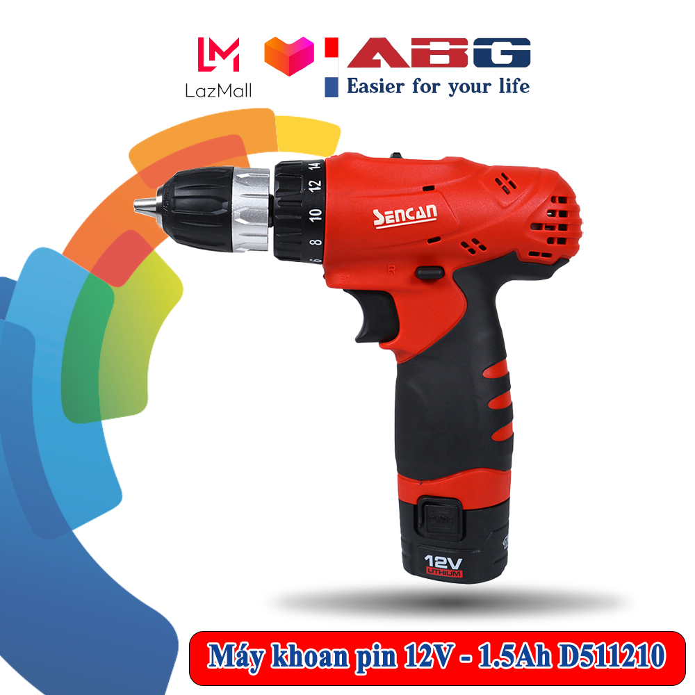 Máy khoan vặn vít dùng pin sencan d511210 sử dụng pin 12v-1.5ah sử dụng động cơ không chổi than cho khả năng vận hành ổn định hiệu suất cao – hàng chính hãng
