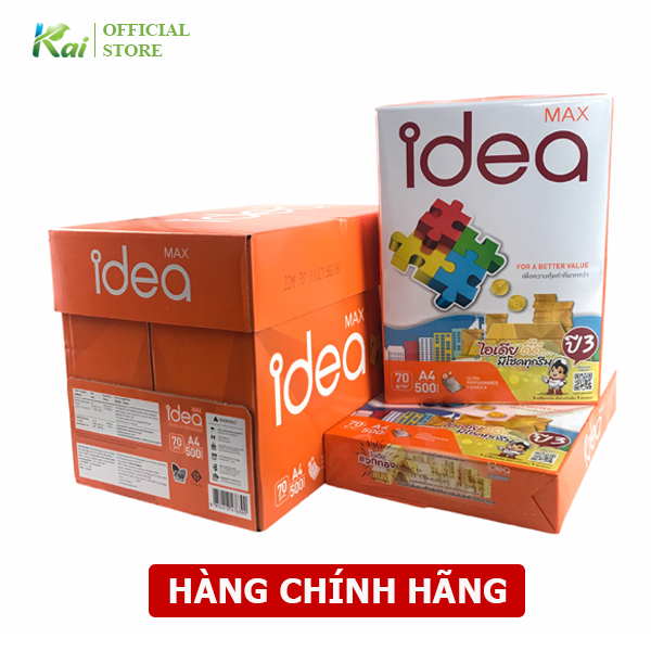 1 ream giấy a4 idea 70 gsm, 500 tờ, hàng chính hãng, nhập khẩu thái lan - gía rẻ