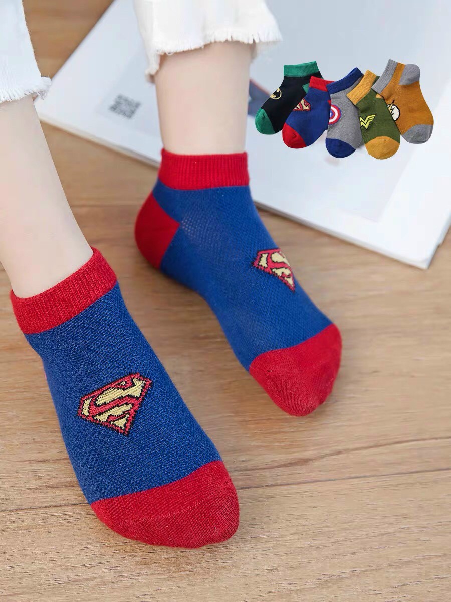 Combo 10 đôi tất bé trai hình siêu nhân