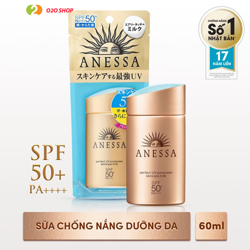 Kem Chống Nắng Anessa 60ml SPF 50 - Dưỡng Da, Bảo Vệ Khỏi Tia UV Gây Hại Cho Da - Hàng Cao cấp Nhật Bản - O2O BD