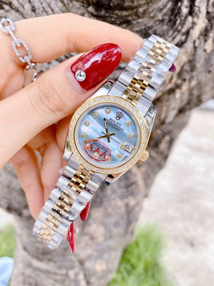 [HCM]Đồng hồ nữ cao cấp đồng hồ nữ RoleX001711-máy cơ-dây thép không gỉ-size 30-Full Box