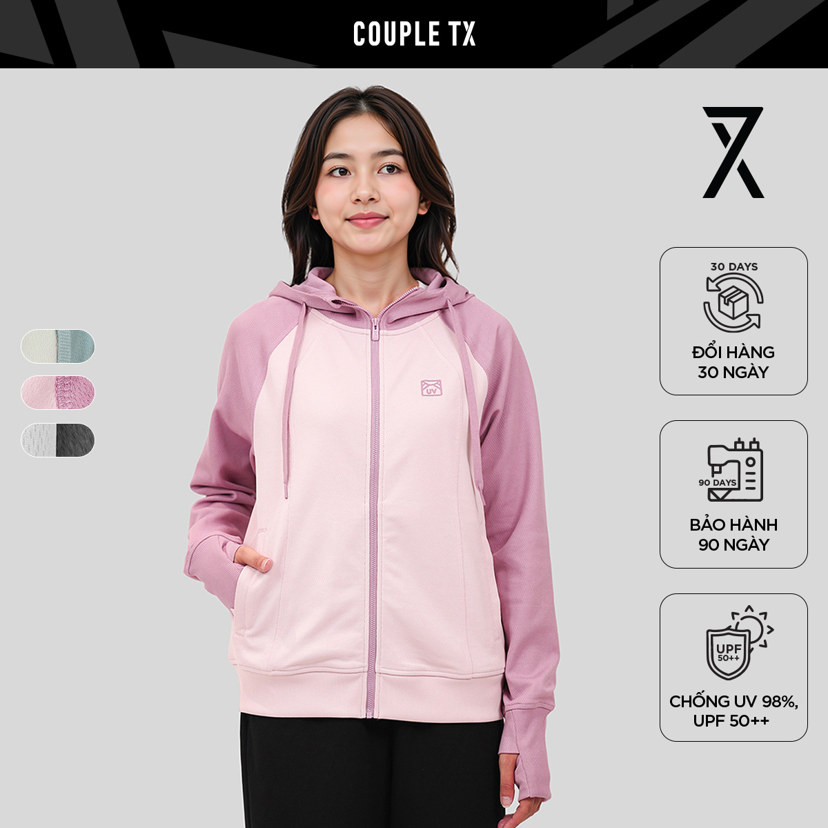  Áo Khoác Nữ Couple TX Raglan Color Anti UV Form Relax WOK 2070 