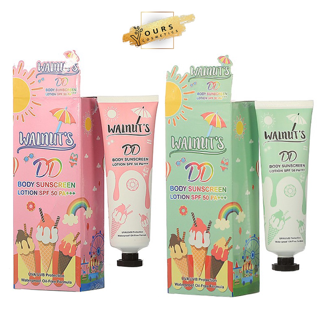  Kem Chống Nắng Toàn Thân Không Trôi Walnut's DD Body Cream SPF 50+++ Thái Lan 135gram - Sữa Dưỡng Thể Có Chống Nắng 