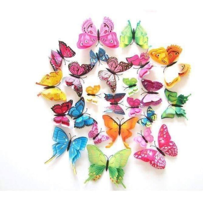 Set 12 bướm 3d gắn tường nhiều màu