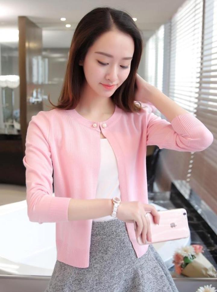 Áo Khoác Cardigan Nữ Áo Len Nữ Cổ Ngọc Trai ALN025 Mai Hoa