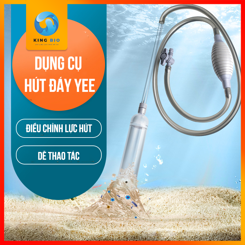 [King Bio] Dụng cụ thay nước hồ cá - Bơm tay hút phân cặn, thay nước cho bể cá