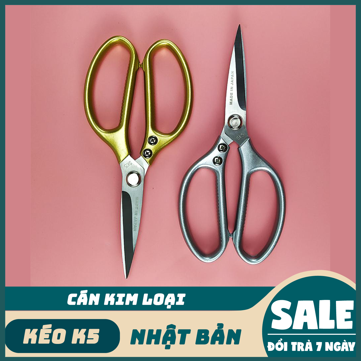 Kéo đa năng - Kéo cắt gà - Kéo nhà bếp -Kéo mini -  Kéo nhật bản K5 - Chất liệu kim loại hợp kim thép, cực sắc bén - chuyên dụng cắt vải, cắt gà,....Dụng cụ nhà bếp chuyên dụng