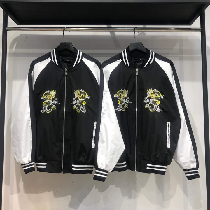 Áo khoác nam nữ,áo khoác nữ bomber hình rồng phong cách