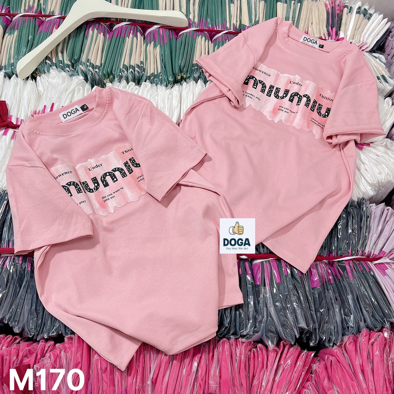 Áo Thun dáng baby tee có size 35kg đến 62kg chất BORIP COTTON Xịn  DOGA tay ngắn cổ tròn in trẻ trung màu thoáng mát, hut mồ hôi. không xù lông  M170